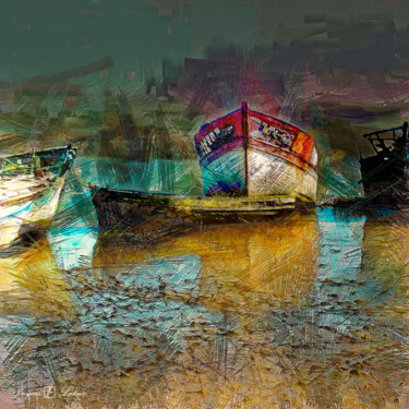 Digitale Kunst getiteld "Cimetiére marin" door Jacques Lateur, Origineel Kunstwerk, Gemanipuleerde fotografie