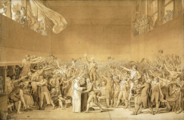 Disegno intitolato "Le serment du jeu d…" da Jacques-Louis David, Opera d'arte originale, Matita