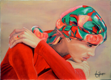 Peinture intitulée "Femme au turban" par Jacques Maupas, Œuvre d'art originale, Huile