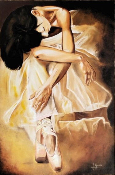 Painting titled "Ballerina's dream" by Jacques Maupas, Original Artwork, Oil Mounted on Wood Stretcher frame