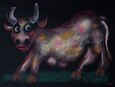 Zeichnungen mit dem Titel "Io" von Jacques Meou, Original-Kunstwerk, Pastell