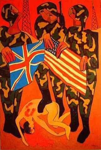 Peinture intitulée "Irak" par Jacques Metairie, Œuvre d'art originale, Huile