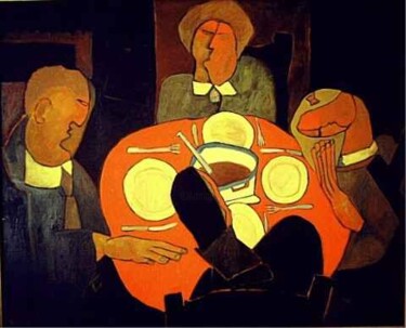 Peinture intitulée "Bénédicité" par Jacques Metairie, Œuvre d'art originale, Huile