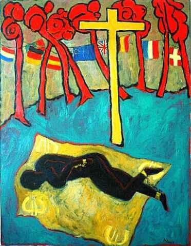 Peinture intitulée "Le St Suaire de Maa…" par Jacques Metairie, Œuvre d'art originale, Huile