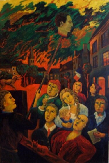 Peinture intitulée "La promesse du Peup…" par Jacques Metairie, Œuvre d'art originale, Huile