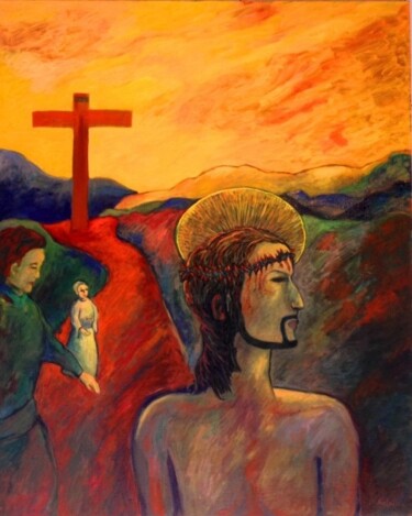 Peinture intitulée "Jesus fuck you" par Jacques Metairie, Œuvre d'art originale
