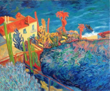 Peinture intitulée "bordighera-le-jardi…" par Jacques Metairie, Œuvre d'art originale