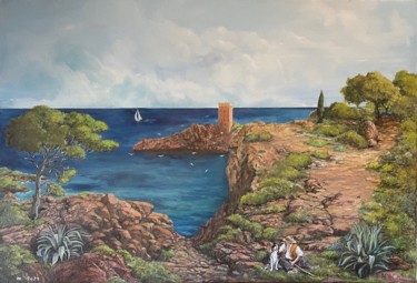 Peinture intitulée "Le compagnon de mar…" par Jacques Moncho (Art d'antan), Œuvre d'art originale, Huile Monté sur Châssis e…