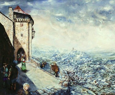 Peinture intitulée "Les premières neiges" par Jacques Moncho (Art d'antan), Œuvre d'art originale, Huile