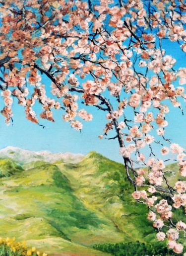 Malerei mit dem Titel "Le printemps" von Jacques Moncho (Art d'antan), Original-Kunstwerk, Öl