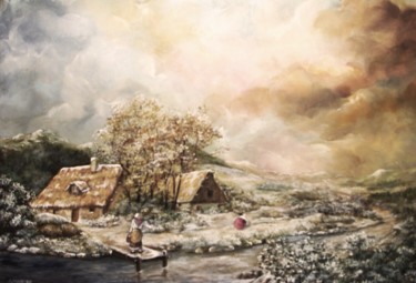 Peinture intitulée "Les taches matinales" par Jacques Moncho (Art d'antan), Œuvre d'art originale, Huile