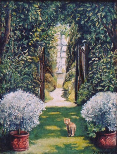 Peinture intitulée "Le promeneur" par Jacques Moncho (Art d'antan), Œuvre d'art originale, Huile