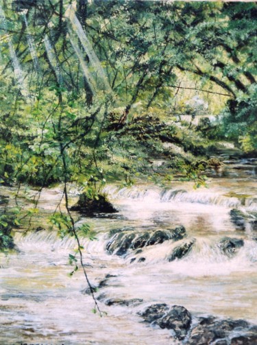 Peinture intitulée "Les eaux vives" par Jacques Moncho (Art d'antan), Œuvre d'art originale, Huile