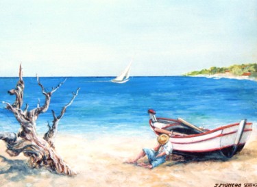 Peinture intitulée "L'été" par Jacques Moncho (Art d'antan), Œuvre d'art originale, Huile