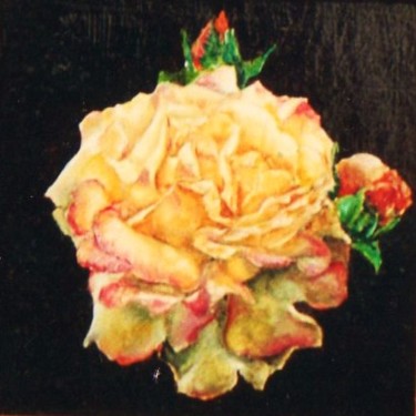 Peinture intitulée "La rose" par Jacques Moncho (Art d'antan), Œuvre d'art originale, Huile
