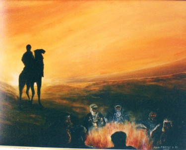 Peinture intitulée "Le retour du méhari" par Jacques Moncho (Art d'antan), Œuvre d'art originale, Huile