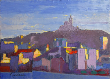 Painting titled "Marseille les Basil…" by Jacques Peyrelevade, Original Artwork, Oil