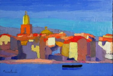 Pintura titulada "Saint-Tropez" por Jacques Peyrelevade, Obra de arte original, Oleo