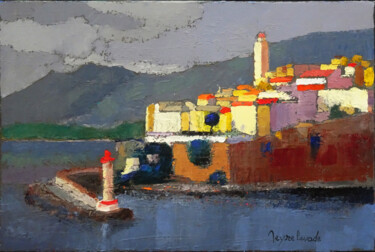 Painting titled "Bastia" by Jacques Peyrelevade, Original Artwork, Oil Mounted on Wood Stretcher frame