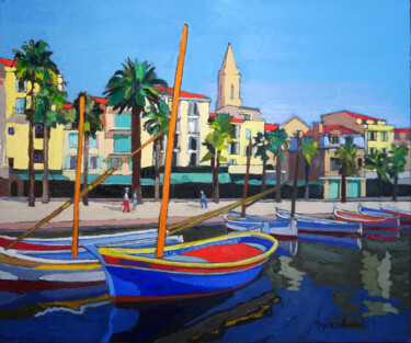 Peinture intitulée "Sanary" par Jacques Peyrelevade, Œuvre d'art originale, Huile