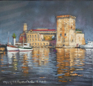 Painting titled "Marseille, Fort Sai…" by Jacques Peyrelevade, Original Artwork, Pastel