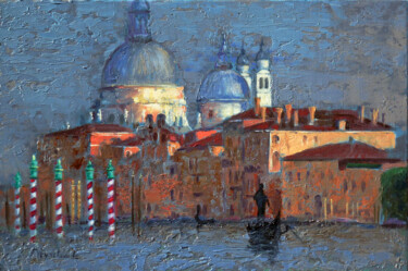 Картина под названием "Venise, Grand Canal" - Jacques Peyrelevade, Подлинное произведение искусства, Масло Установлен на Дер…