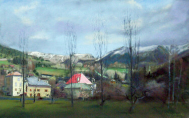 Painting titled "Seyne les Alpes, ba…" by Jacques Peyrelevade, Original Artwork, Pastel
