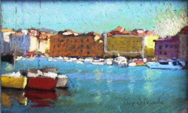 Peinture intitulée "pastel de Marseille…" par Jacques Peyrelevade, Œuvre d'art originale, Pastel Monté sur Carton