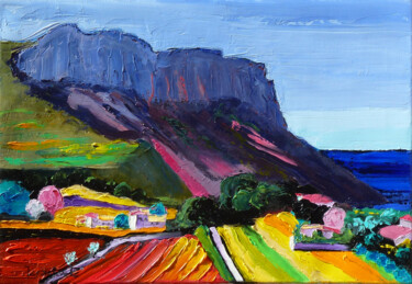 Painting titled "Cap Canaille et cha…" by Jacques Peyrelevade, Original Artwork, Oil Mounted on Wood Stretcher frame