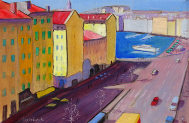 Painting titled "Marseille cours Jea…" by Jacques Peyrelevade, Original Artwork, Oil