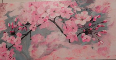 Painting titled "cerisier du japon" by Jacques Pierre Pichon, Original Artwork, Acrylic