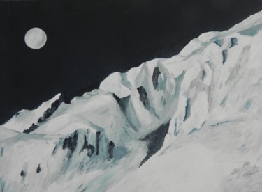 Painting titled "nuit d'hiver" by Jacques Pierre Pichon, Original Artwork, Acrylic