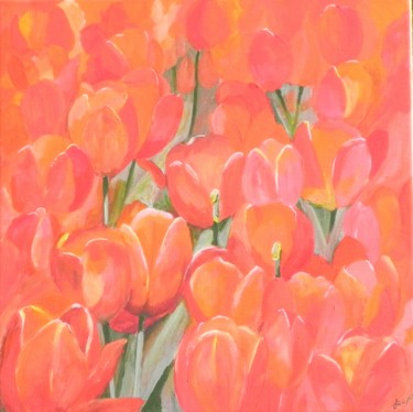 Painting titled "tulipe2" by Jacques Pierre Pichon, Original Artwork, Acrylic