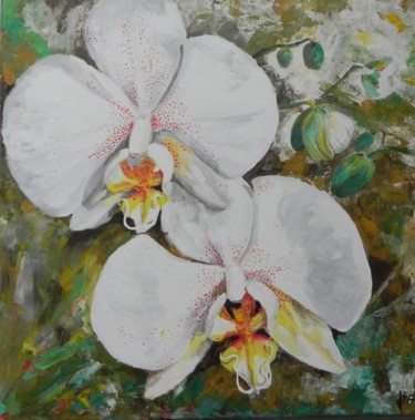 Pintura intitulada "orchidée" por Jacques Pierre Pichon, Obras de arte originais, Acrílico
