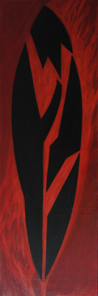 Peinture intitulée "En-rouge-et-noir-hu…" par Jacques Pichon (picjac), Œuvre d'art originale, Huile