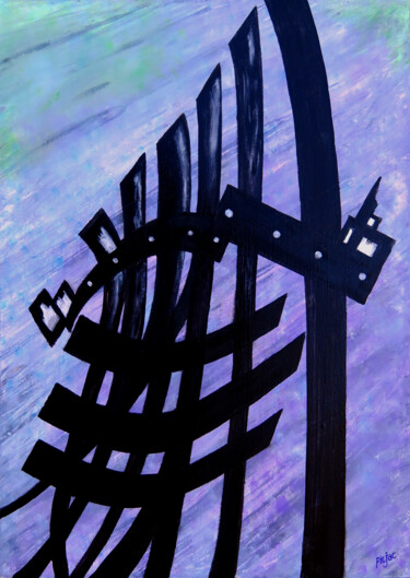 Картина под названием "BLACK RAIN" - Jacques Pichon (picjac), Подлинное произведение искусства, Масло