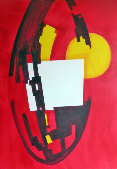 Painting titled "La page blanche" by Jacques Pichon (picjac), Original Artwork, Acrylic Mounted on Wood Stretcher frame