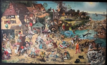 Painting titled "BRUEGHEL BY JR" by Jacques Resch, Original Artwork, Oil