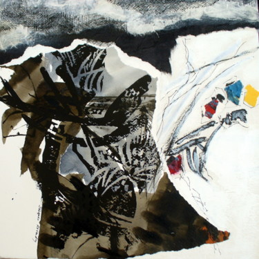 Painting titled "Technique mixte sur…" by Jacques Reverdy, Original Artwork, Collages