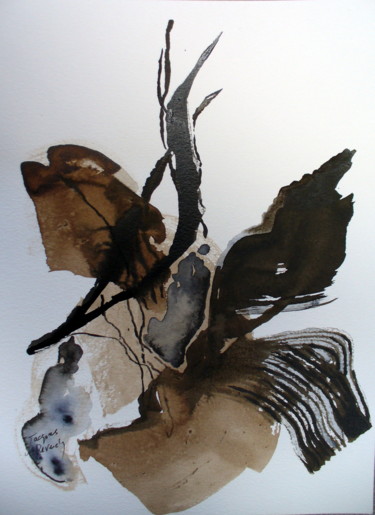 Drawing titled "ENTRELACS Encre Aqu…" by Jacques Reverdy, Original Artwork, Watercolor