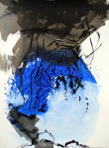 Peinture intitulée "Onde bleue" par Jacques Reverdy, Œuvre d'art originale, Huile