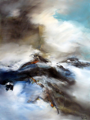 Peinture intitulée "Frontière des vents" par Jacques Reverdy, Œuvre d'art originale, Huile