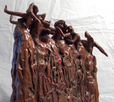 Sculpture titled "le monde en marche" by Jacques Stauffert, Original Artwork