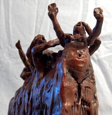 Sculpture titled "le monde en marche" by Jacques Stauffert, Original Artwork