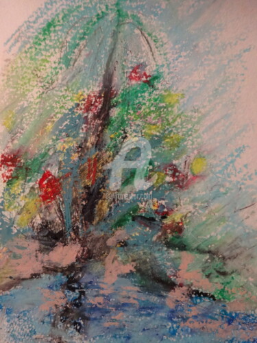 Dessin intitulée "Bord de Bassin" par Jacques Stemer, Œuvre d'art originale, Pastel