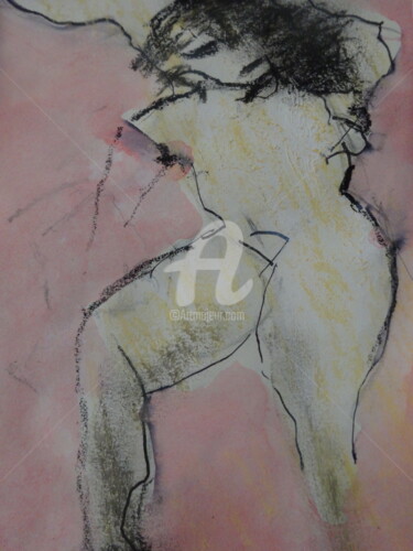 Peinture intitulée "Mathilde sur fond r…" par Jacques Stemer, Œuvre d'art originale, Acrylique