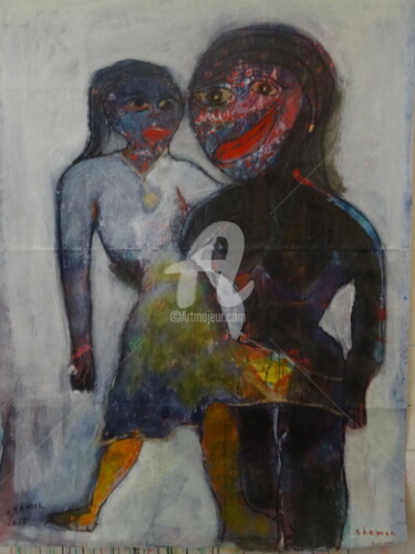 Peinture intitulée "Les deux amies" par Jacques Stemer, Œuvre d'art originale, Acrylique