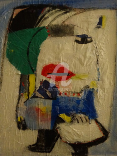 Malerei mit dem Titel "Fin des courses" von Jacques Stemer, Original-Kunstwerk, Acryl