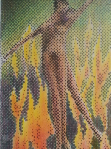 Картина под названием "Tout feu tout flamm…" - Jacques Tafforeau, Подлинное произведение искусства, Рисунок распылителем кра…