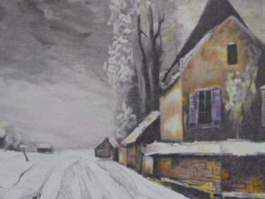Peinture intitulée "Allons à la neige," par Jacques Tafforeau, Œuvre d'art originale, Autre